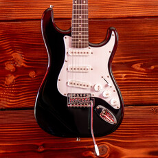 Aria Aria Pro STG Series Electric Guitar, Black (3/4 Scale)