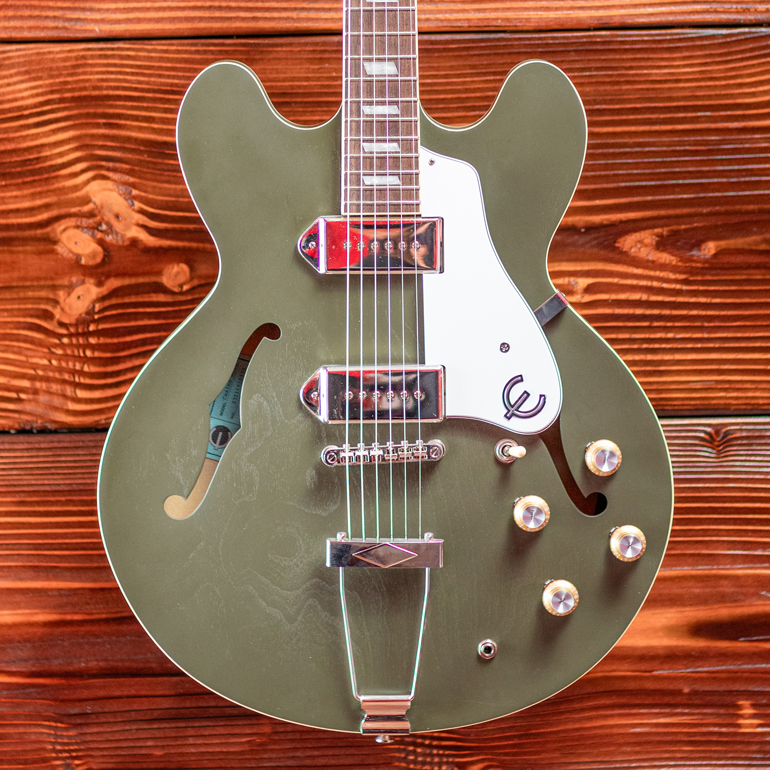 Epiphone Casino Semi-Hollow Electric Guitar, Worn Olive Drab