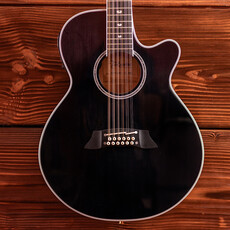 Takamine Takamine TSP158C-12 SBL Thinline Acoustic/Electric Guitar [12-String, Semi-Hard Case Included] See-Thru Black Gloss Finish