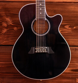 Takamine Takamine TSP158C-12 SBL Thinline Acoustic/Electric Guitar [12-String, Semi-Hard Case Included] See-Thru Black Gloss Finish