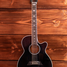 Takamine Takamine TSP158C-12 SBL Thinline Acoustic/Electric Guitar [12-String, Semi-Hard Case Included] See-Thru Black Gloss Finish