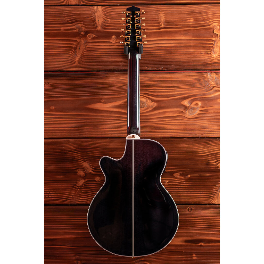 Takamine Takamine TSP158C-12 SBL Thinline Acoustic/Electric Guitar [12-String, Semi-Hard Case Included] See-Thru Black Gloss Finish