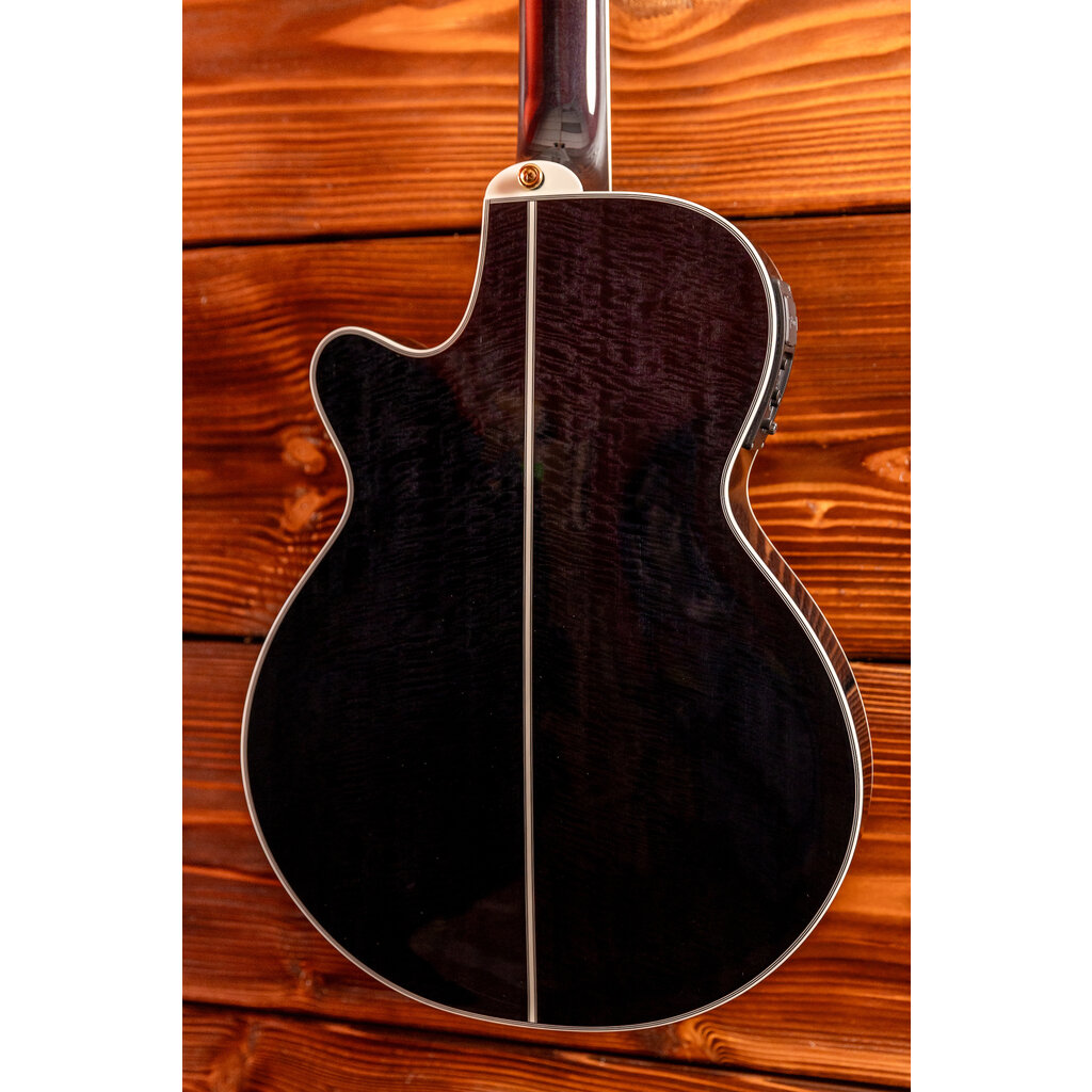 Takamine Takamine TSP158C-12 SBL Thinline Acoustic/Electric Guitar [12-String, Semi-Hard Case Included] See-Thru Black Gloss Finish