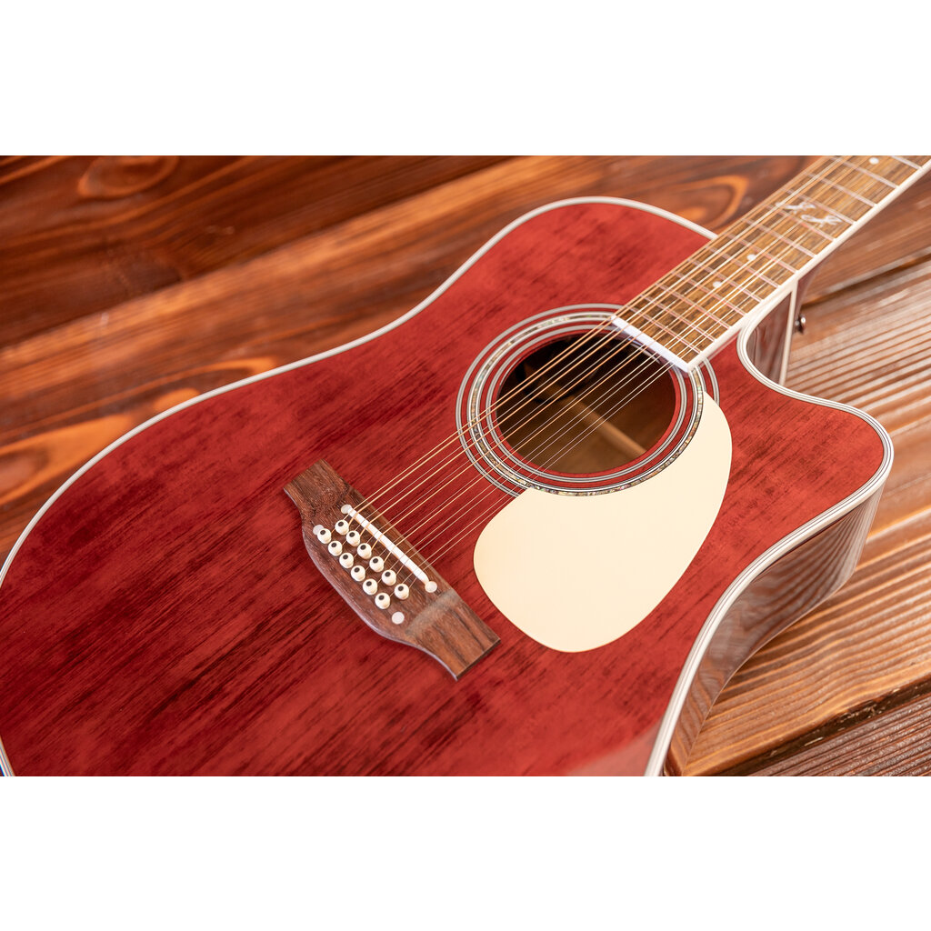Takamine Takamine JJ325SRC-12 John Jorgenson Model [12-String, Case Included] Gloss Red Stain
