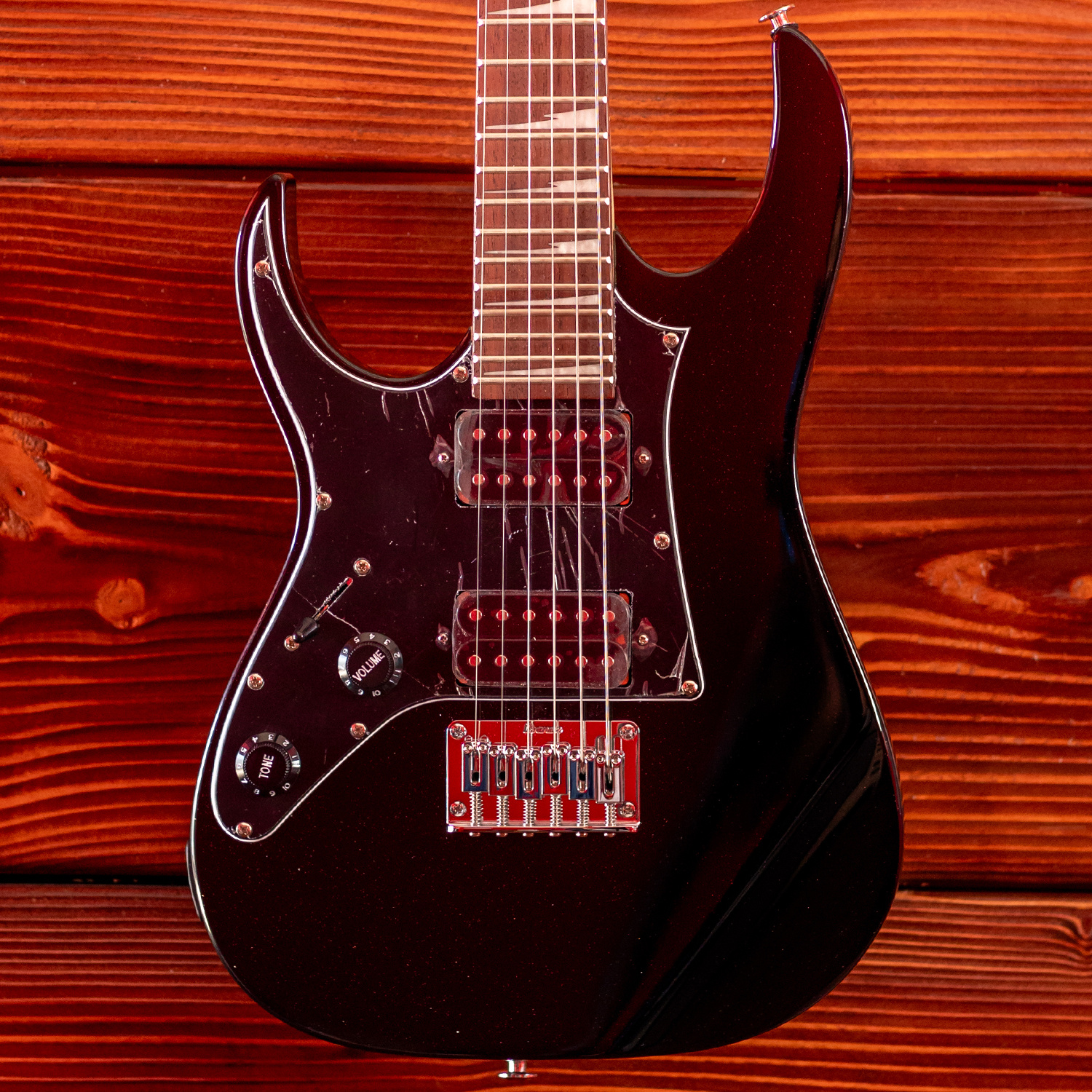 Ibanez Mikro Gio RG21 Left Handed Electric Guitar, Black - Music