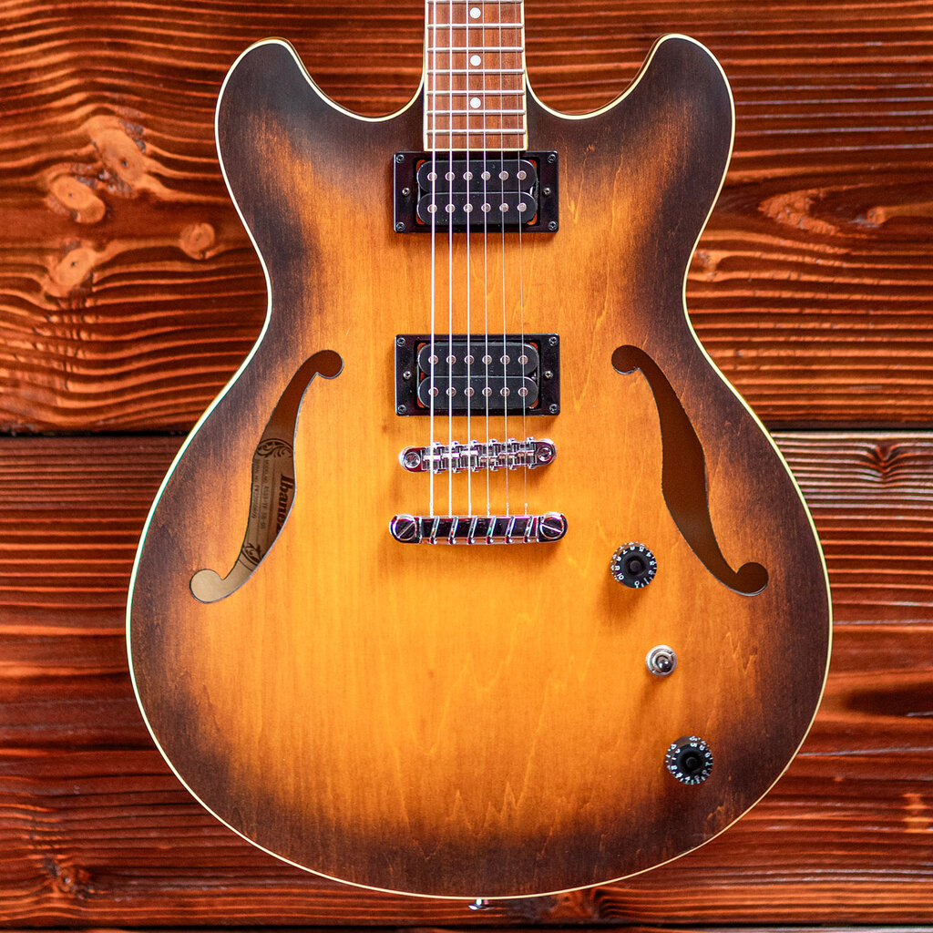 Ibanez Ibanez AS53 Semi-Hollow Electric Guitar, Tobacco Flat