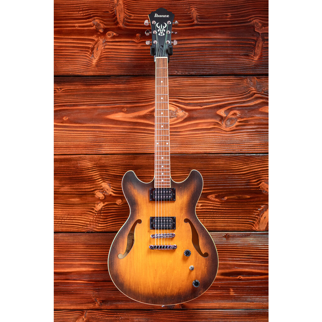 Ibanez Ibanez AS53 Semi-Hollow Electric Guitar, Tobacco Flat