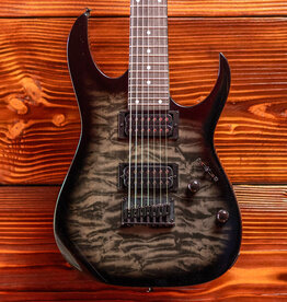 Ibanez Ibanez Gio GRG7221QA 7-String Electric Guitar, Transparent Black Sunburst