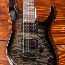 Ibanez Ibanez Gio GRG7221QA 7-String Electric Guitar, Transparent Black Sunburst Ibanez Ibanez Gio GRG7221QA 7-String Electric Guitar, Transparent Black Sunburst