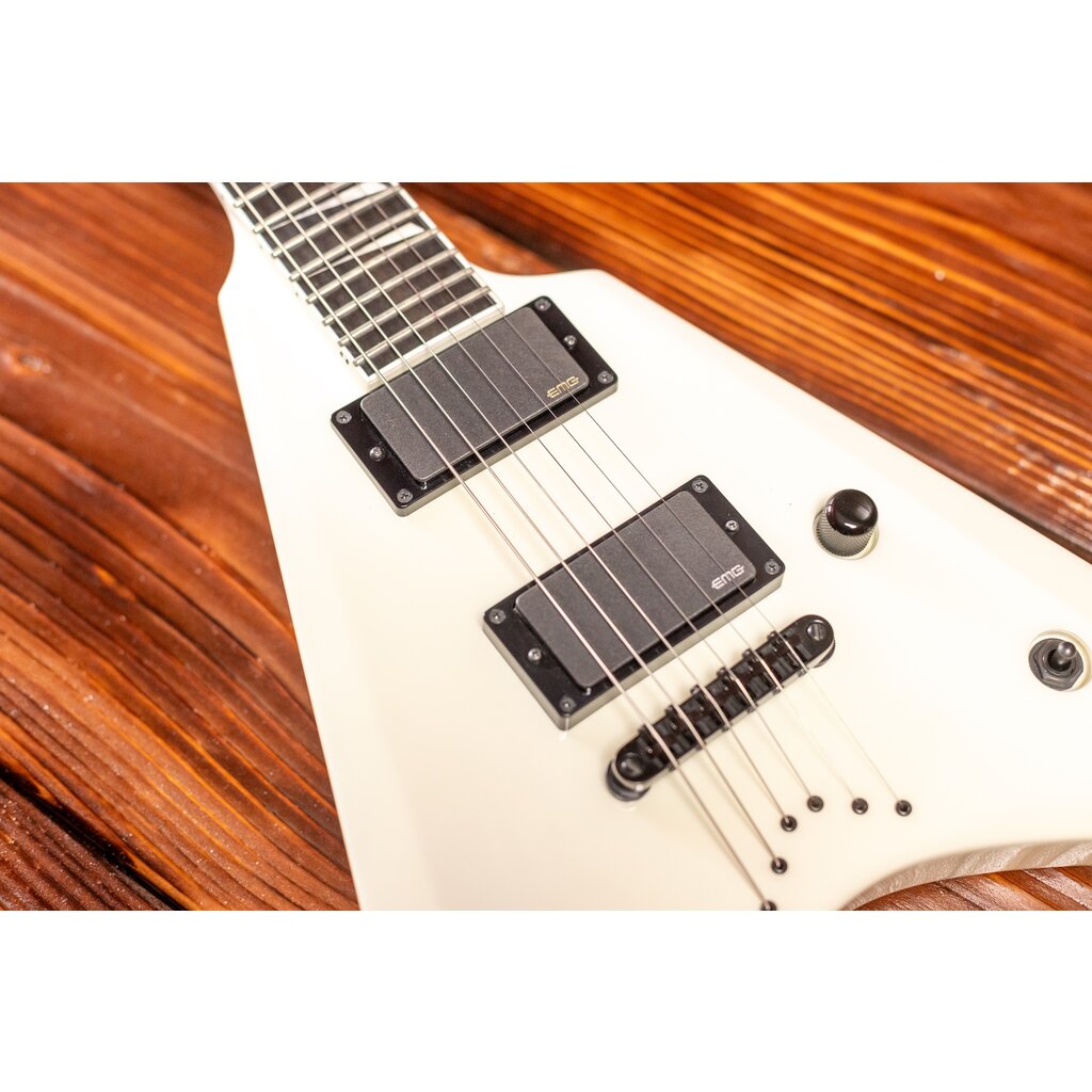 ESP/LTD ESP E-II Arrow Electric Guitar, Snow White (Hardshell Case Included)