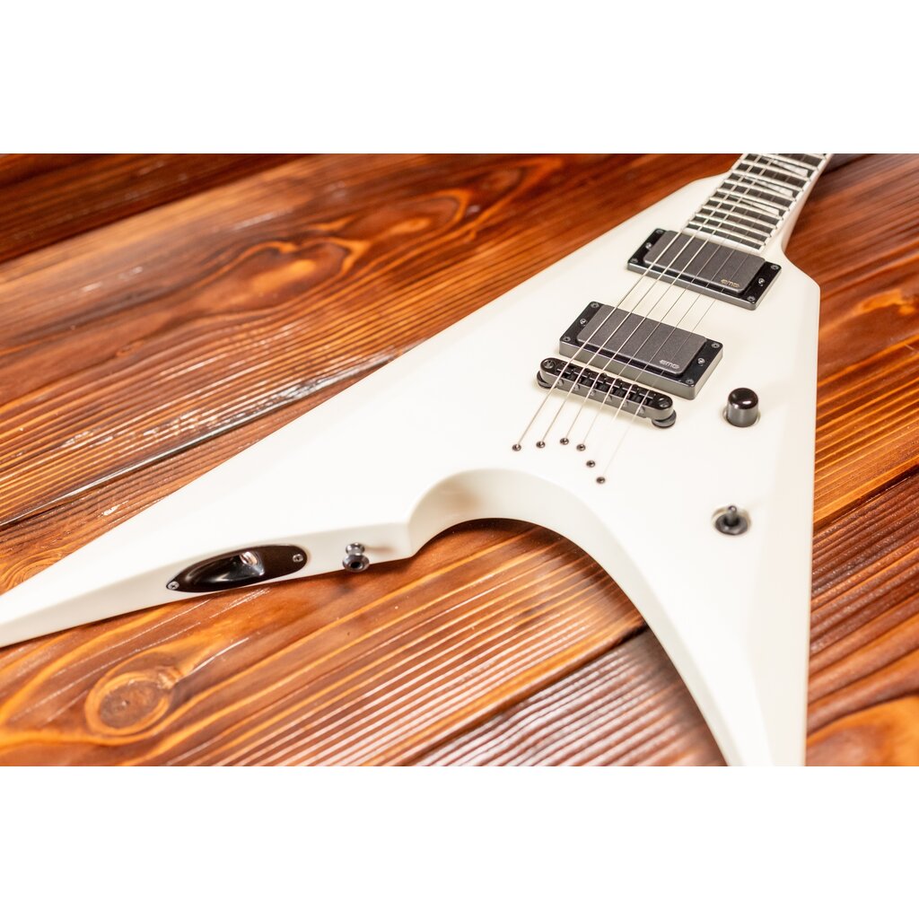 ESP/LTD ESP E-II Arrow Electric Guitar, Snow White (Hardshell Case Included)