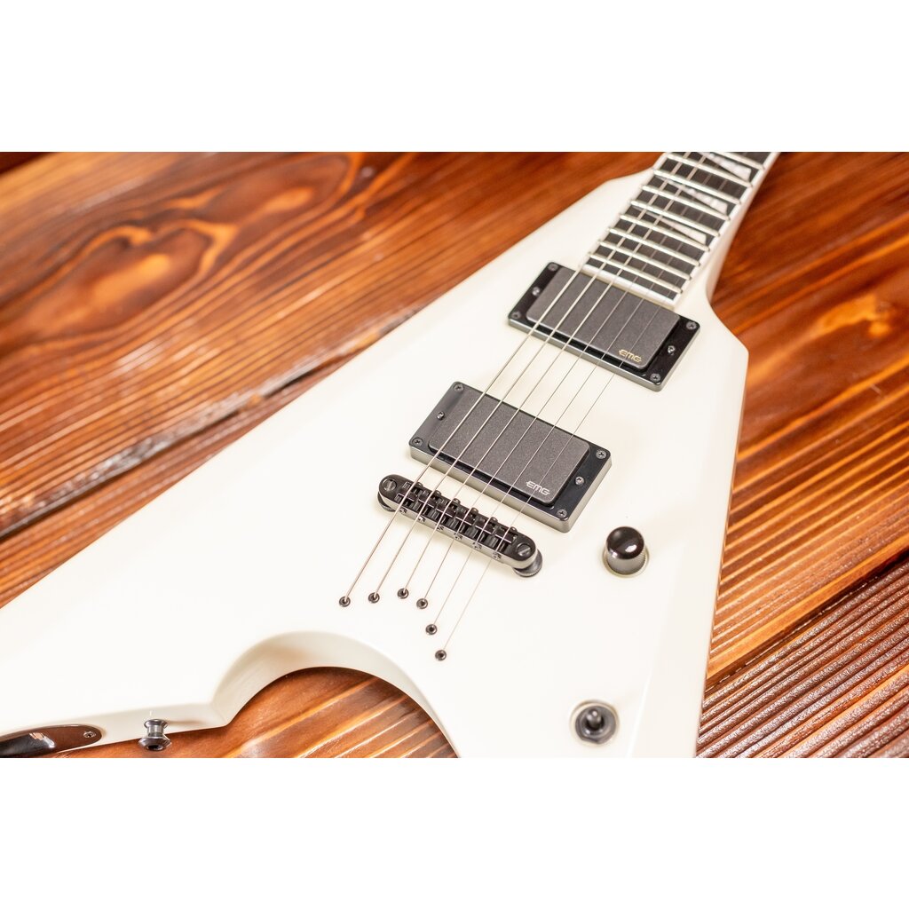 ESP/LTD ESP E-II Arrow Electric Guitar, Snow White (Hardshell Case Included)