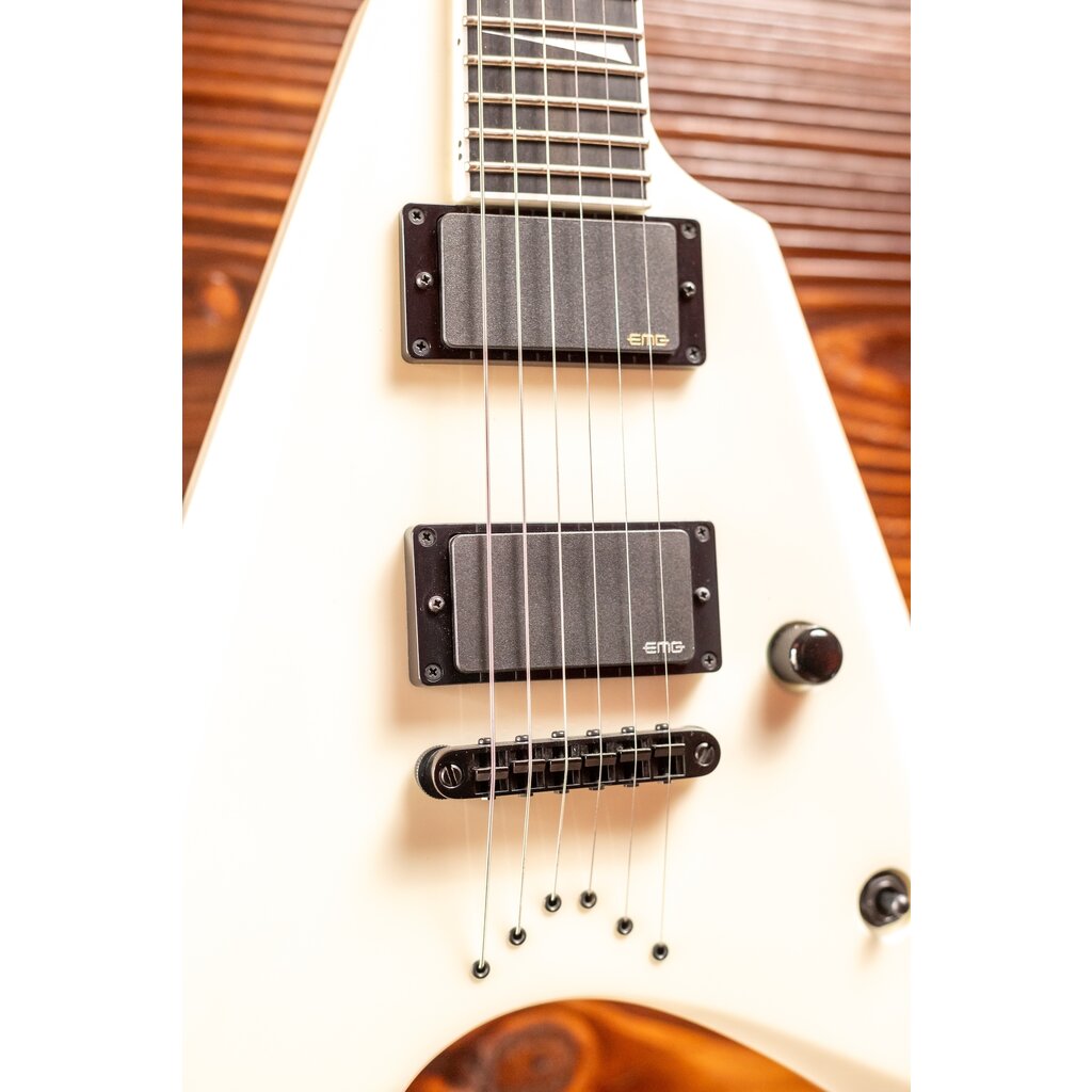 ESP/LTD ESP E-II Arrow Electric Guitar, Snow White (Hardshell Case Included)
