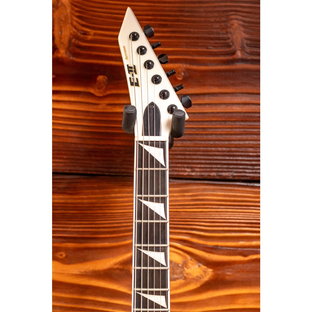 ESP/LTD ESP E-II Arrow Electric Guitar, Snow White (Hardshell Case Included)