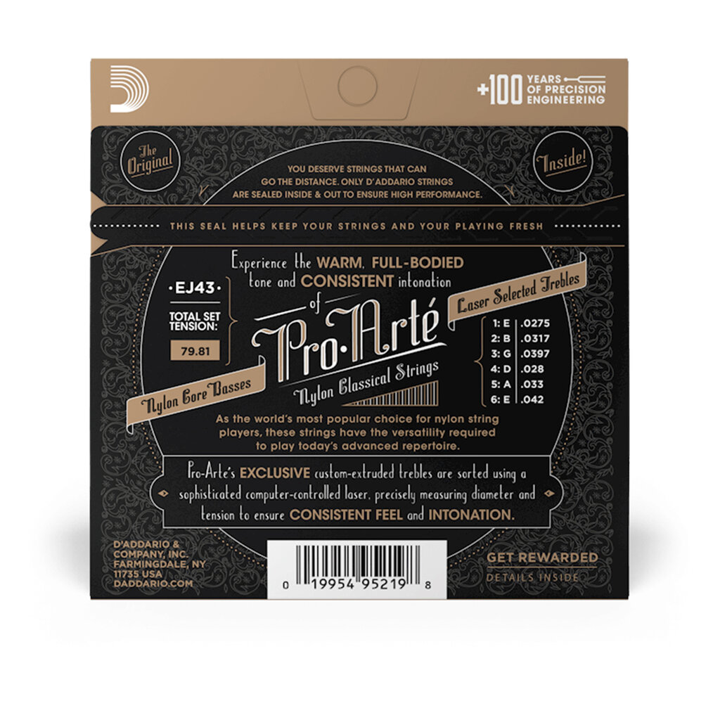 D'Addario D'Addario Pro-Arte Nylon Classical Guitar Strings, Light Tension