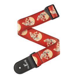 D'Addario D'Addario Alchemy Woven Guitar Strap, Live Life Skull