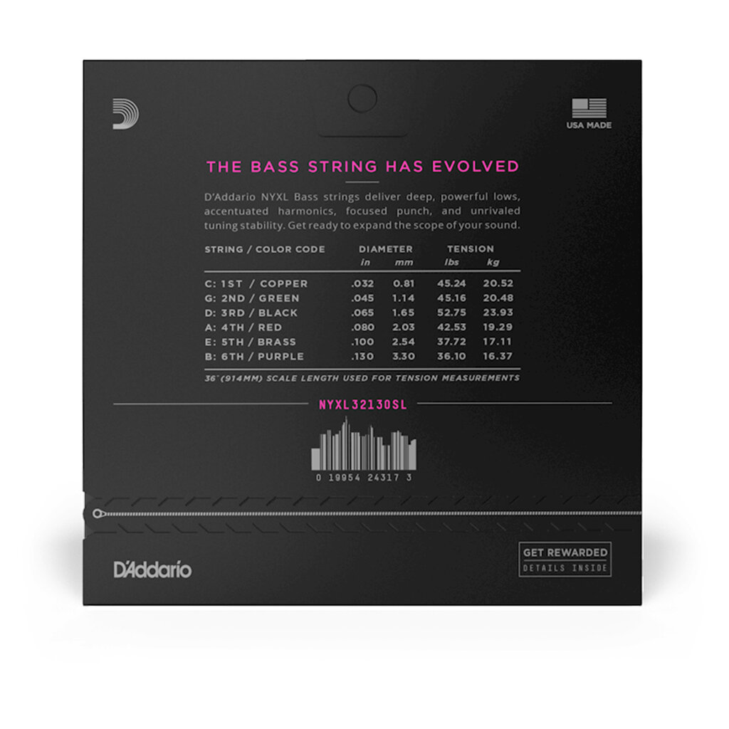 D'Addario D'Addario NYXL 32-130 Regular Light 6-String, Super Long Scale Bass Strings