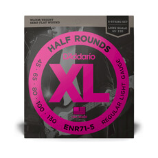 D'Addario D'Addario XL Half Rounds 45-130 Regular Light 5-String Long Scale Bass Strings