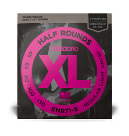 D'Addario D'Addario XL Half Rounds 45-130 Regular Light 5-String Long Scale Bass Strings