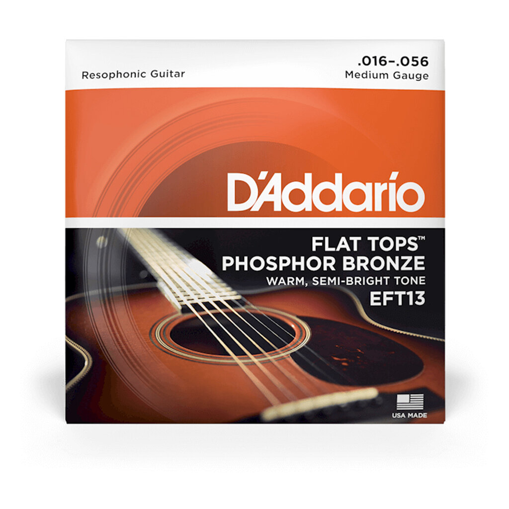D'Addario D'Addario  Flat Tops Phosphor Bronze 16-56 Medium Resophonic Acoustic Guitar Strings