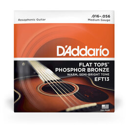 D'Addario D'Addario  Flat Tops Phosphor Bronze 16-56 Medium Resophonic Acoustic Guitar Strings