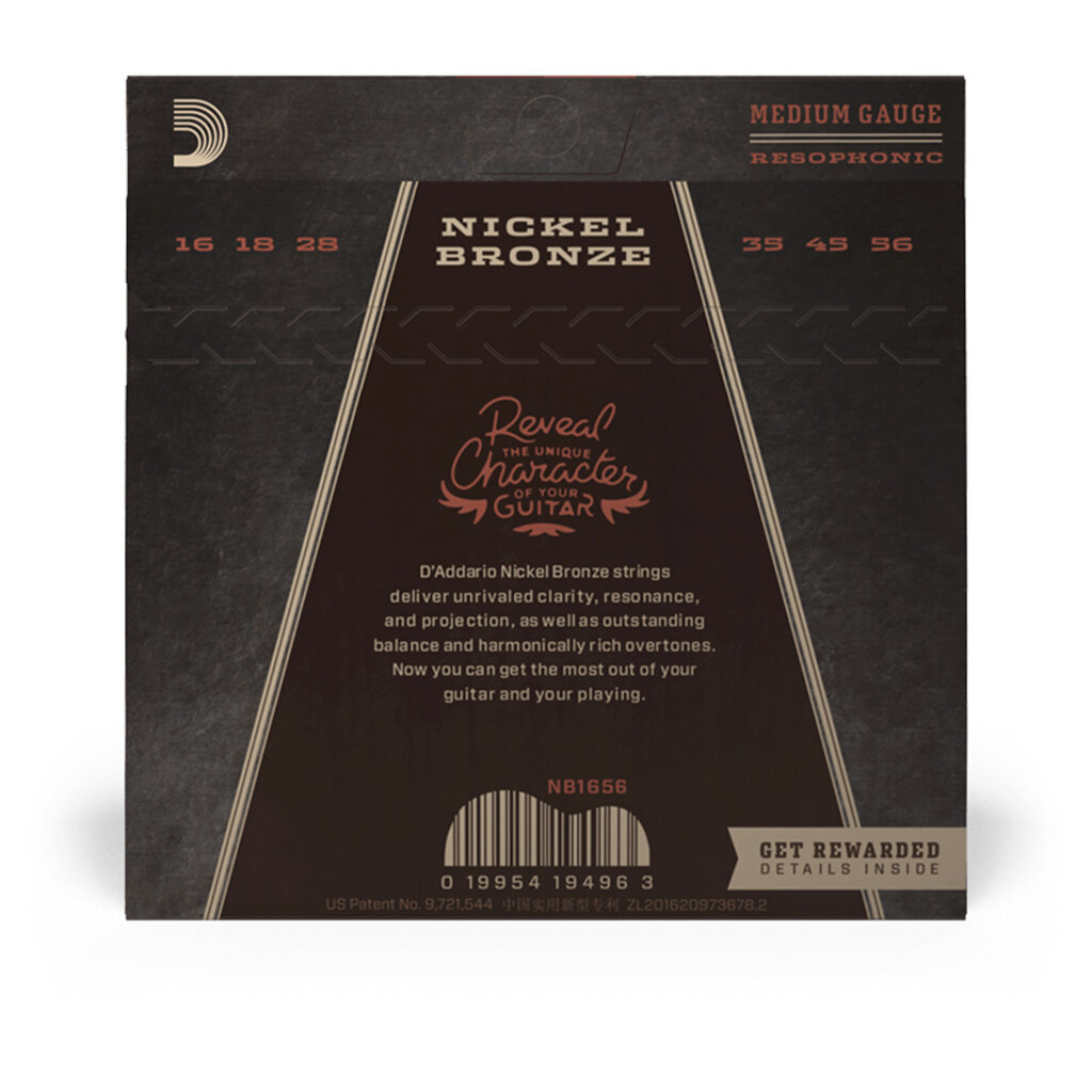 D'Addario D'Addario Nickel Bronze 16-56 Medium Resophonic Acoustic Guitar Strings 16-56