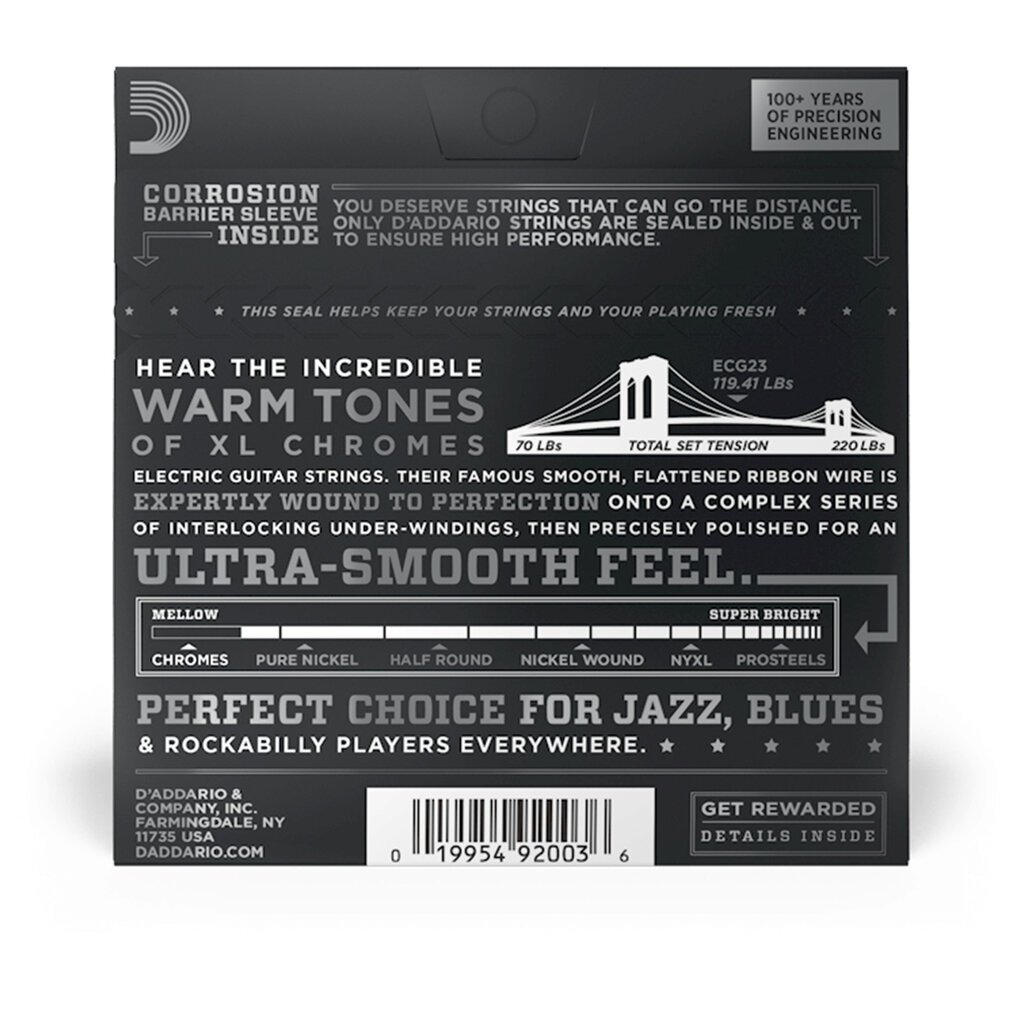 D'Addario D'Addario XL Chromes 10-48 Extra Light Flat Wound Electric Guitar Strings