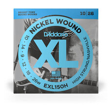 D'Addario D'Addario XL Nickel 10-26 High Strung/Nashville Tuning Electric Guitar Strings