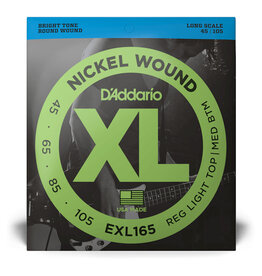 D'Addario D'Addario XL Nickel 45-105 Regular Light Top/Medium Bottom Long Scale Bass Strings