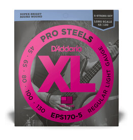 D'Addario D'Addario XL ProSteels 45-130 Regular Light Long Scale 5-String Bass Strings