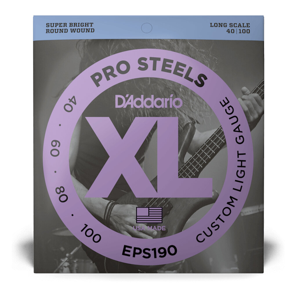 D'Addario D'Addario XL ProSteels 40-100 Custom Light, Long Scale Bass Strings