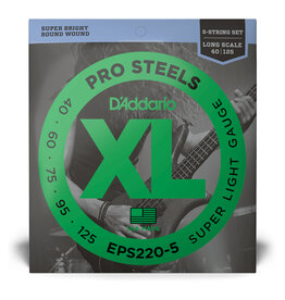 D'Addario D'Addario XL ProSteels 40-125 Super Light, Long Scale 5-String Bass Strings