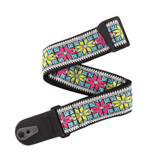 D'Addario D'Addario Pad Lock Woven Guitar Strap, Parallel Flowers