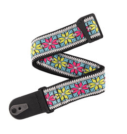 D'Addario D'Addario Pad Lock Woven Guitar Strap, Parallel Flowers