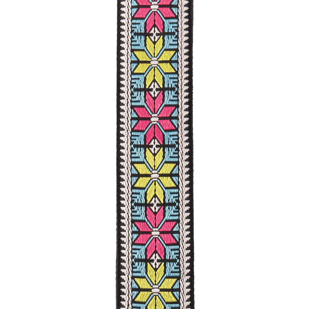 D'Addario D'Addario Pad Lock Woven Guitar Strap, Parallel Flowers