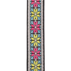 D'Addario D'Addario Pad Lock Woven Guitar Strap, Parallel Flowers