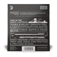 D'Addario D'Addario XL Nylon 50-105 Medium, Short Scale Tapewound Bass Strings