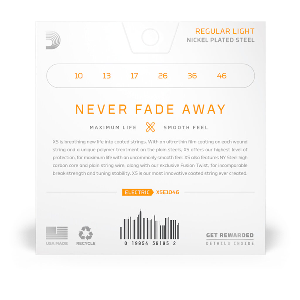 D'Addario D'Addario XS Nickel 10-46 Regular Light, Coated Electric Guitar Strings