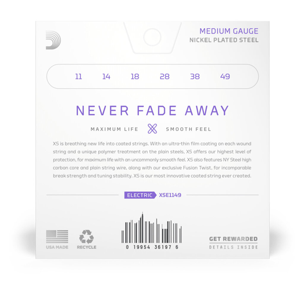 D'Addario D'Addario XS Nickel 11-49 Medium Coated Electric Guitar Strings