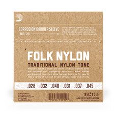 D'Addario D'Addario Folk Nylon Classical Guitar Strings, Normal Tension, Ball End, Silver-Wound/Clear Nylon D'Addario D'Addario Folk Nylon Classical Guitar Strings, Normal Tension, Ball End, Silver-Wound/Clear Nylon