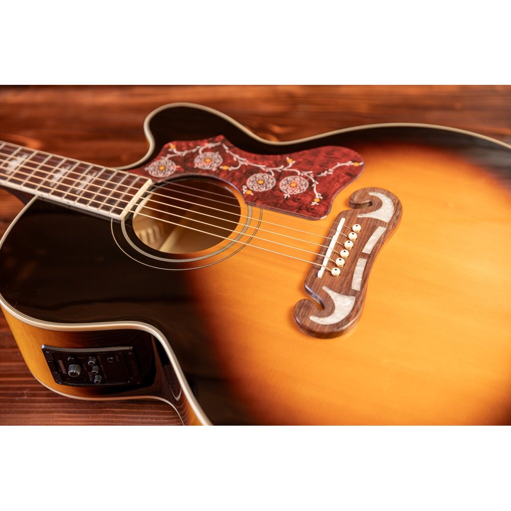 Epiphone Epiphone J-200 EC Studio Electric Acoustic Guitar, Vintage Sunburst (In-Store Pickup Only)