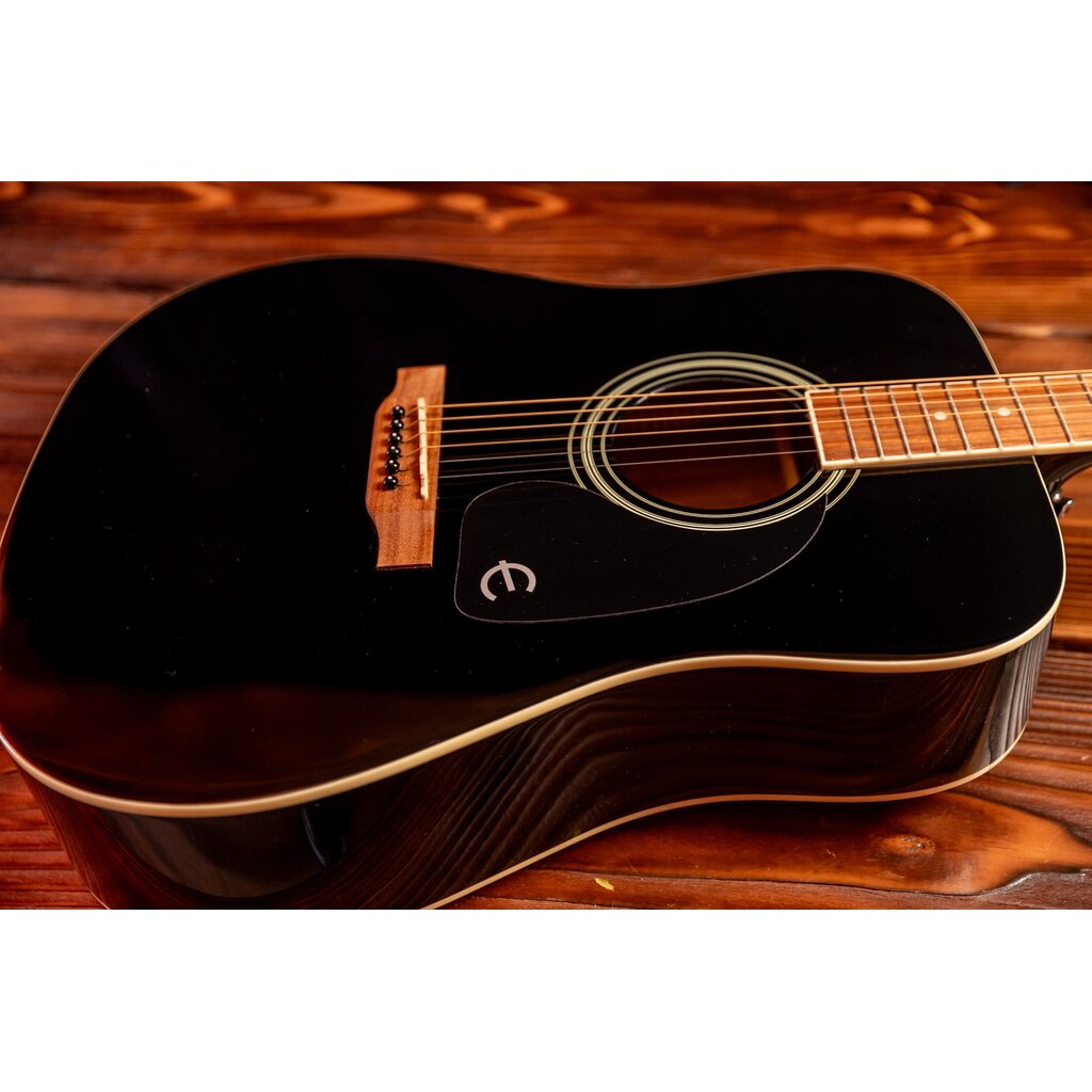 Epiphone Epiphone Songmaker DR-100 Square Shoulder Acoustic Guitar, Ebony (In-Store Pickup Only)