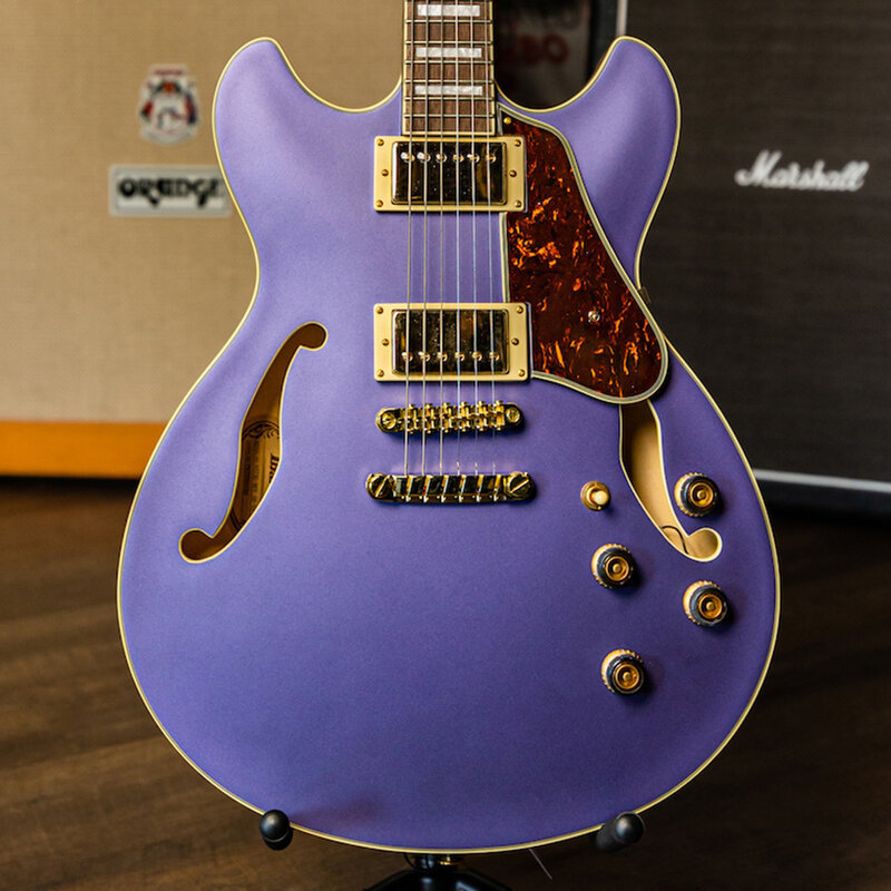 Ibanez Ibanez Artcore AS73G Semi-Hollow Electric Guitar, Metallic Purple Flat