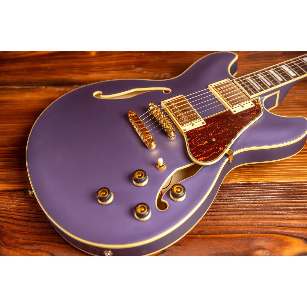 Ibanez Ibanez Artcore AS73G Semi-Hollow Electric Guitar, Metallic Purple Flat