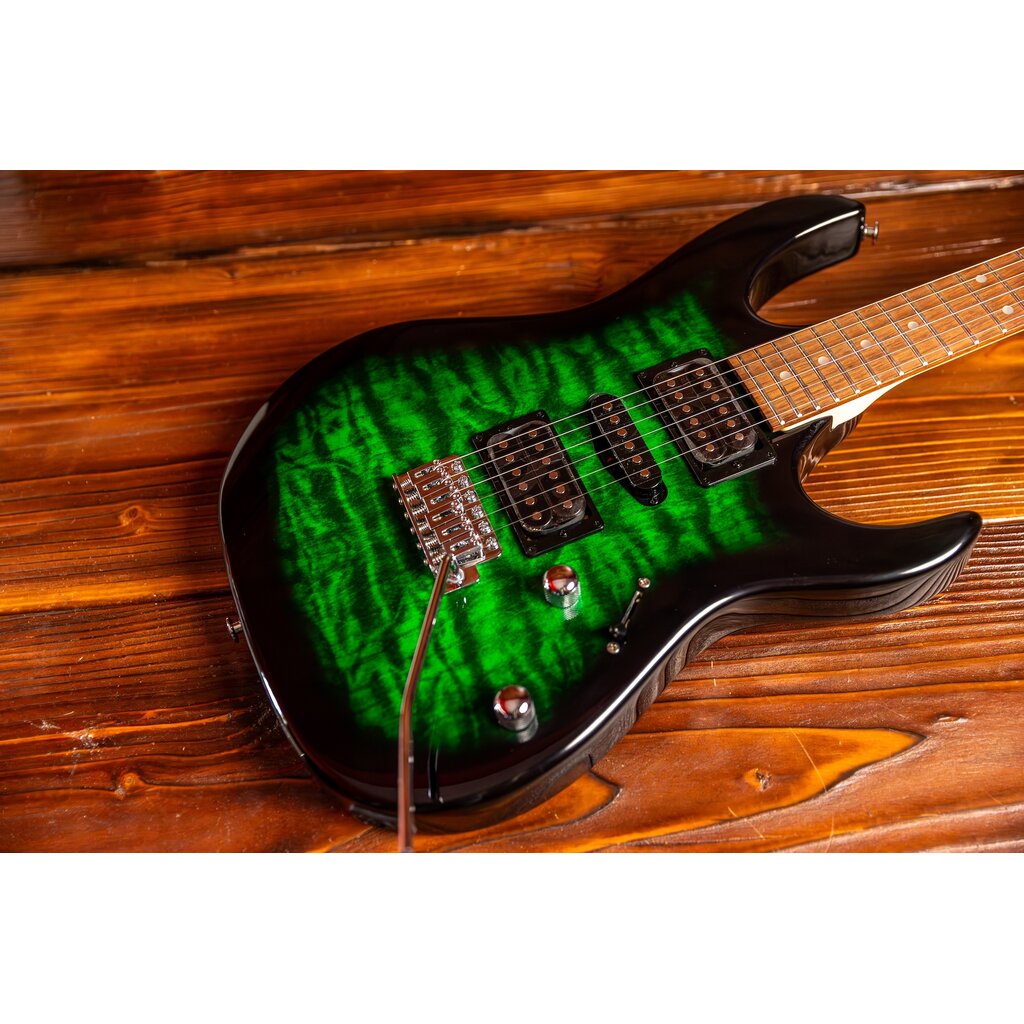 Ibanez Ibanez Gio GRX70QA Electric Guitar, Transparent Emerald Burst