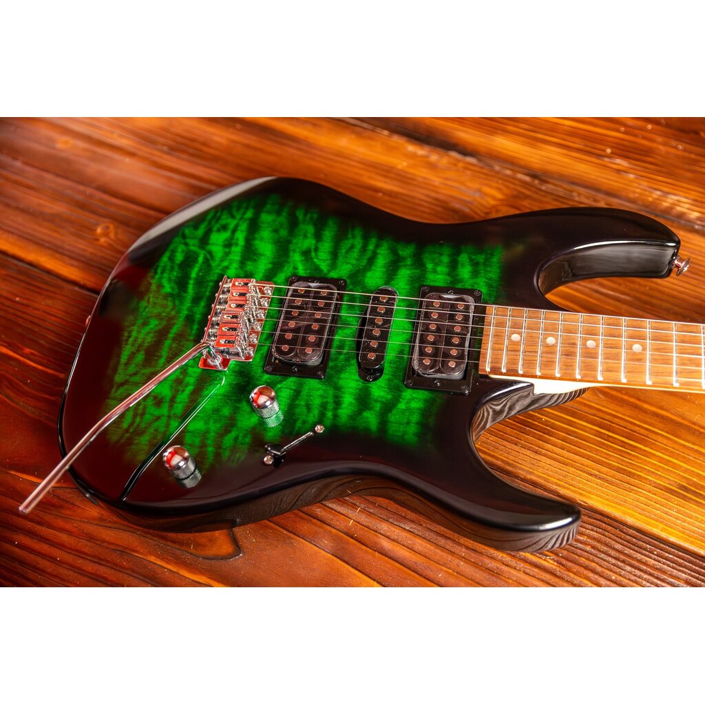 Ibanez Ibanez Gio GRX70QA Electric Guitar, Transparent Emerald Burst