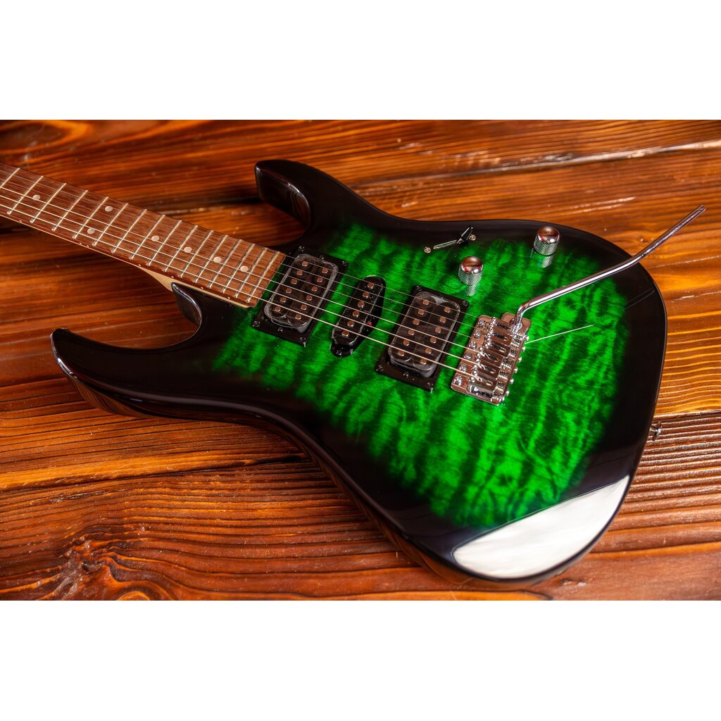 Ibanez Ibanez Gio GRX70QA Electric Guitar, Transparent Emerald Burst