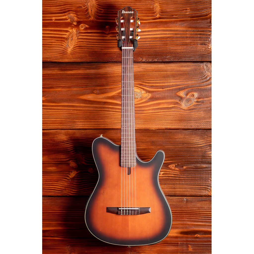Ibanez Ibanez FRH10N Thinline Nylon Acoustic-Electric Guitar, Brown Sunburst Flat