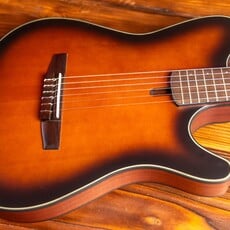 Ibanez Ibanez FRH10N Thinline Nylon Acoustic-Electric Guitar, Brown Sunburst Flat