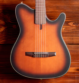 Ibanez Ibanez FRH10N Thinline Nylon Acoustic-Electric Guitar, Brown Sunburst Flat